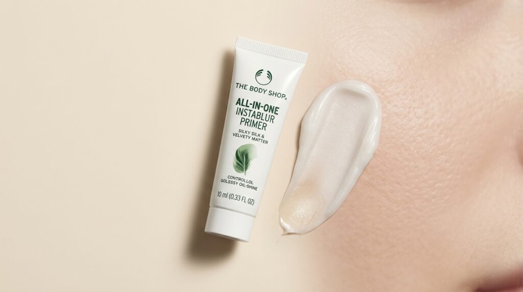 Best primer for oily skin swatch and product layout