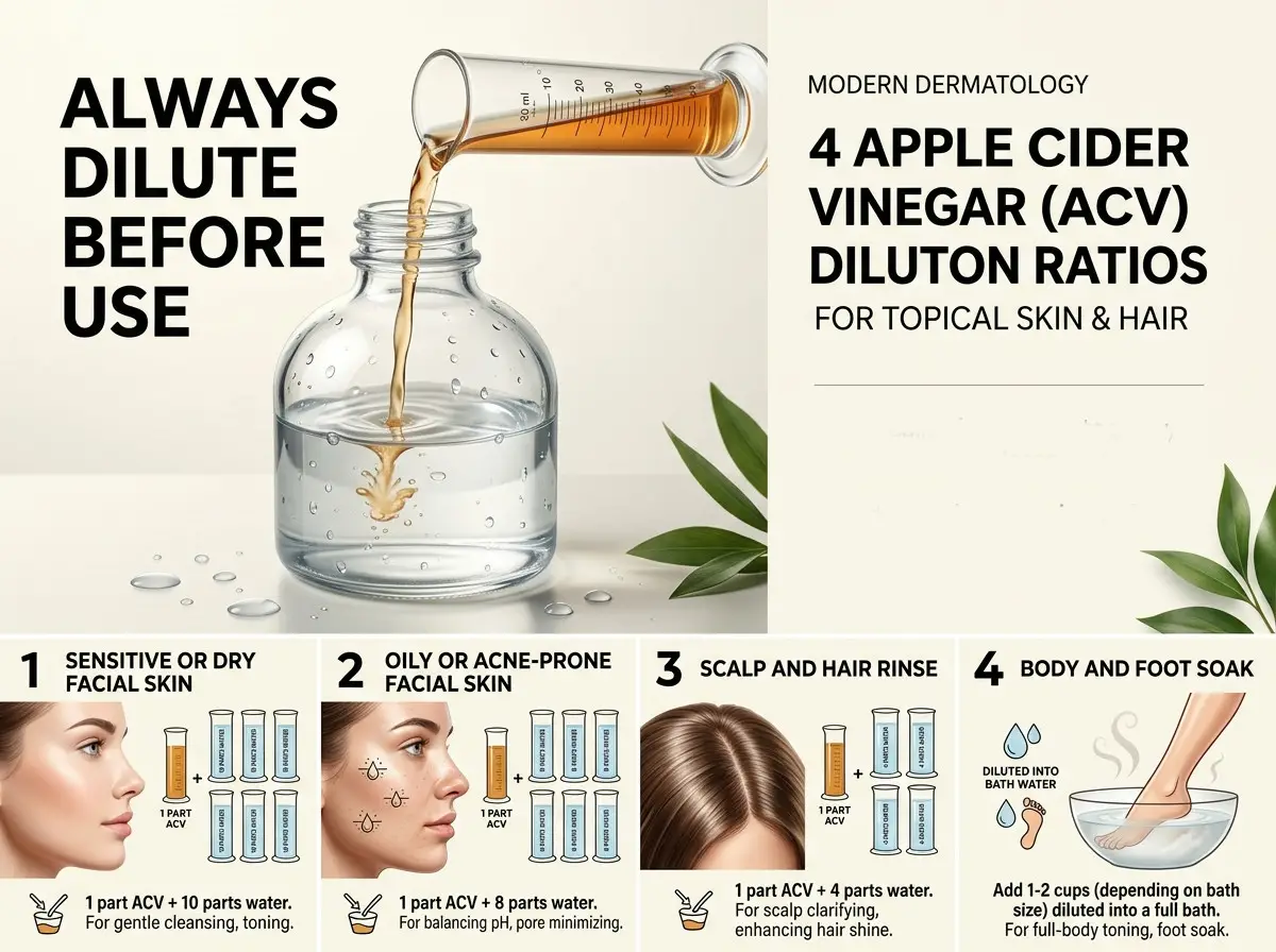 How to dilute apple cider vinegar for skin safely with water