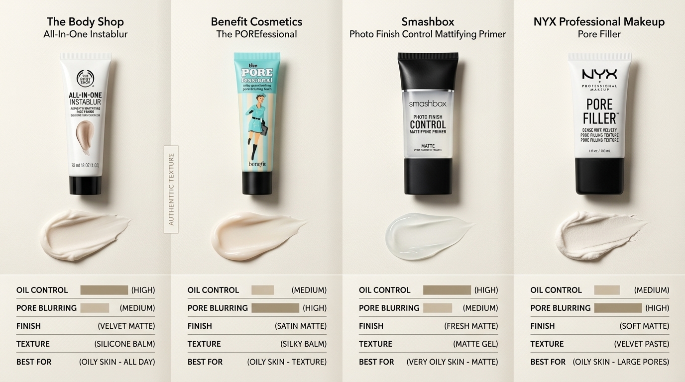 Mattifying face primer comparison of top 4 oil control primers