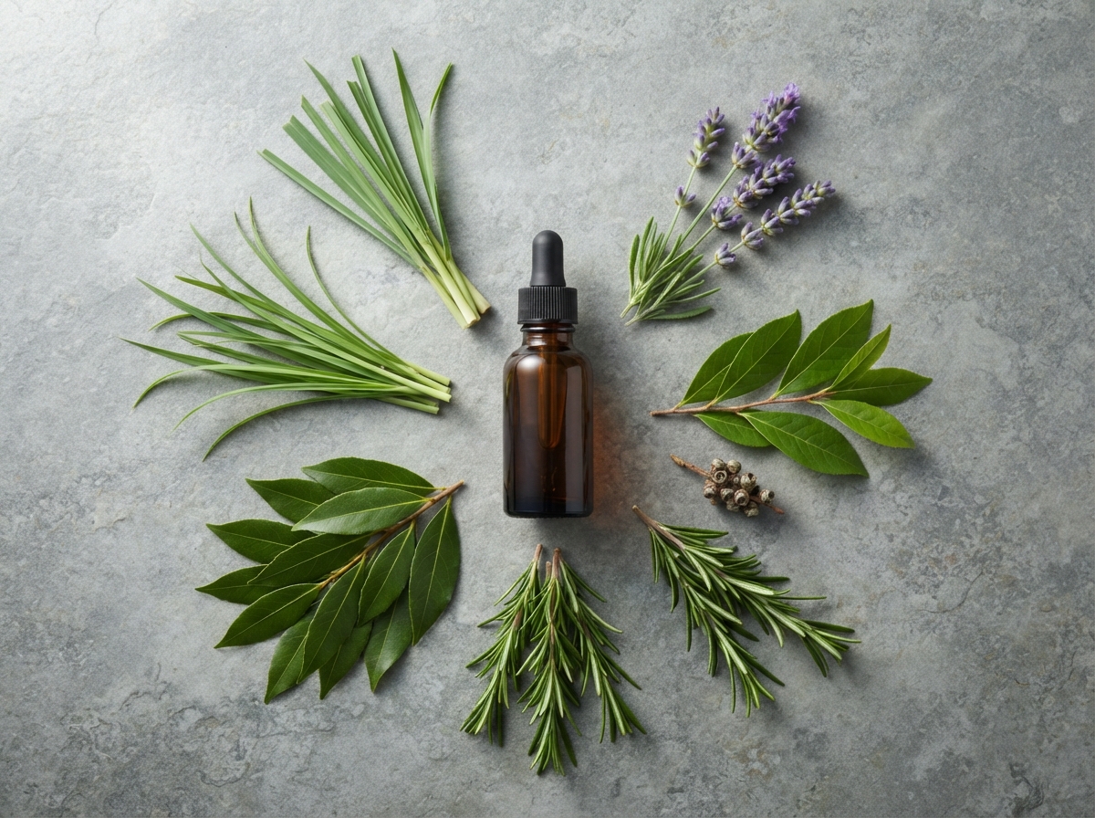 Botanical components of purification essential oil including citronella and lemongrass