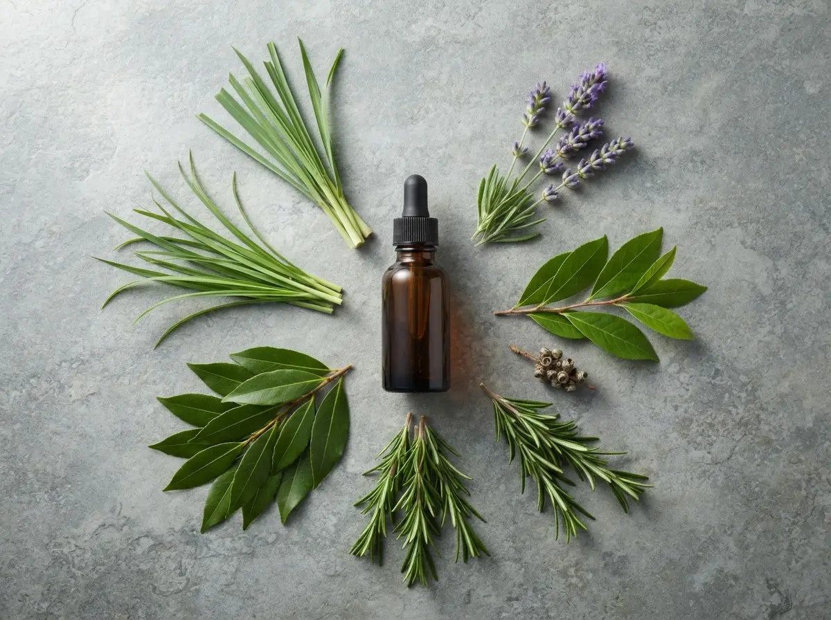 Botanical components of purification essential oil including citronella and lemongrass
