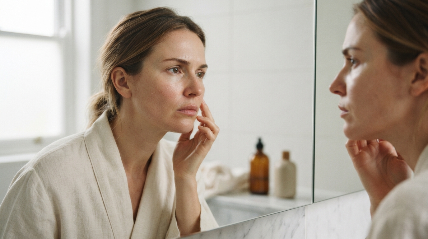 Signs of a damaged skin barrier including dryness redness flaking and sensitivity